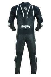 Tuff Gear Motorcycle Cowhide Leather One Piece Racing Suit - Black n White Video thumbnail