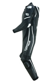 Tuff Gear Motorcycle Cowhide Leather One Piece Racing Suit - Black n White Video thumbnail