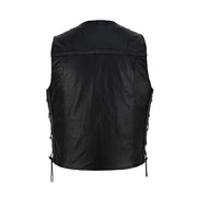 Tuff Gear Motorcycle Cowhide Braided Leather Vest Black - V4 Video thumbnail