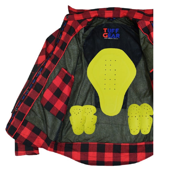 Tuff Gear Motorcycle Kevlar Shirt - Black and Red