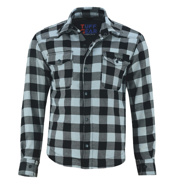 Tuff Gear Motorcycle Kevlar Shirt - Black and White
