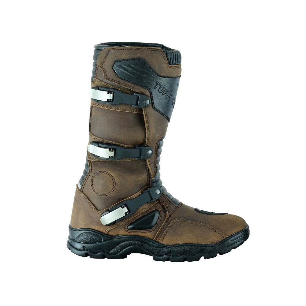 Tuff Gear Motorcycle Waterproof Cowhide Leather Adventure Riding Boots