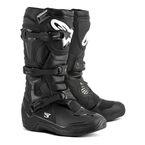 Alpinestars Tech 3 Boots Black Pair Front Three Quarter View