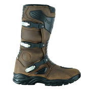 Tuff Gear Waterproof Cowhide Leather Adventure Riding Boots Brown Left Side View Video thumbnail