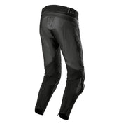 Alpinestars Missile V3 leather motorcycle pants rear angled view in black Video thumbnail