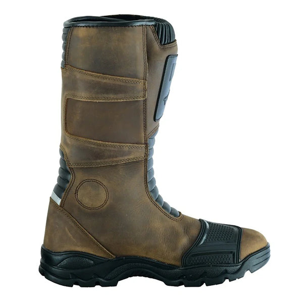 Tuff Gear Waterproof Cowhide Leather Adventure Riding Boots Brown Right Side View