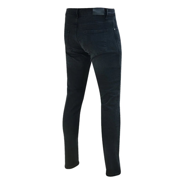 Tuff Gear premium straight fit black motorcycle jeans rear view