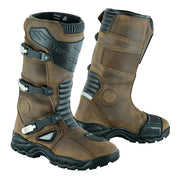 Tuff Gear Waterproof Cowhide Leather Adventure Riding Boots Brown Pair Front Three Quarter View Video thumbnail