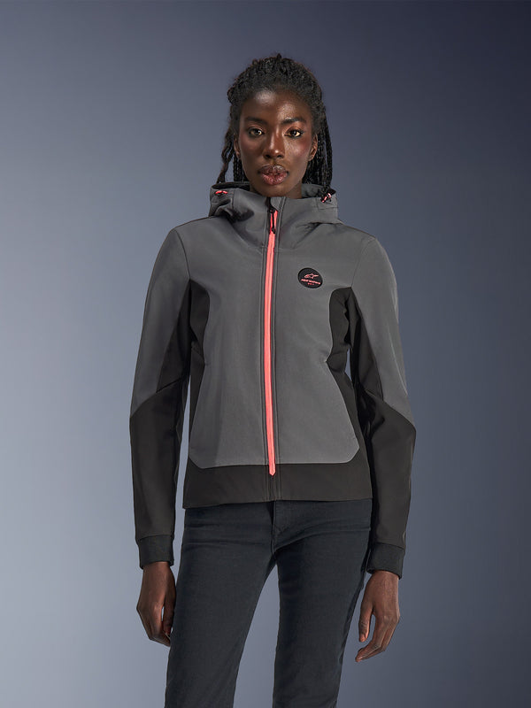 Alpinestars Stella Radium Tech Hoodie Deep Gray Black - front
