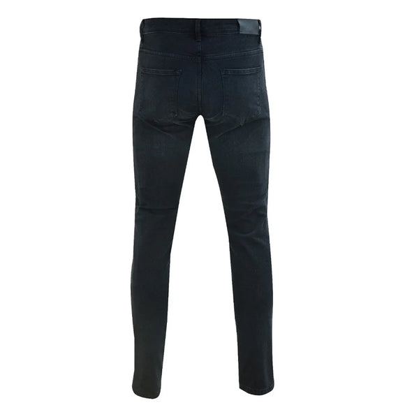 Tuff Gear premium straight fit black motorcycle jeans rear view