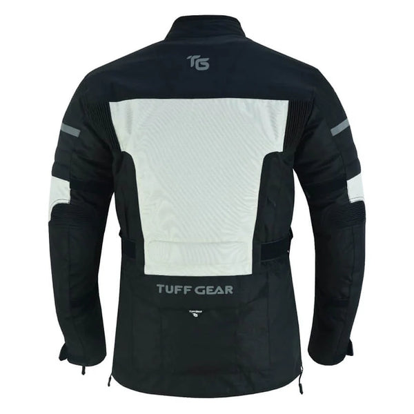 Tuff Gear Adventure motorcycle jacket rear view waterproof riding gear