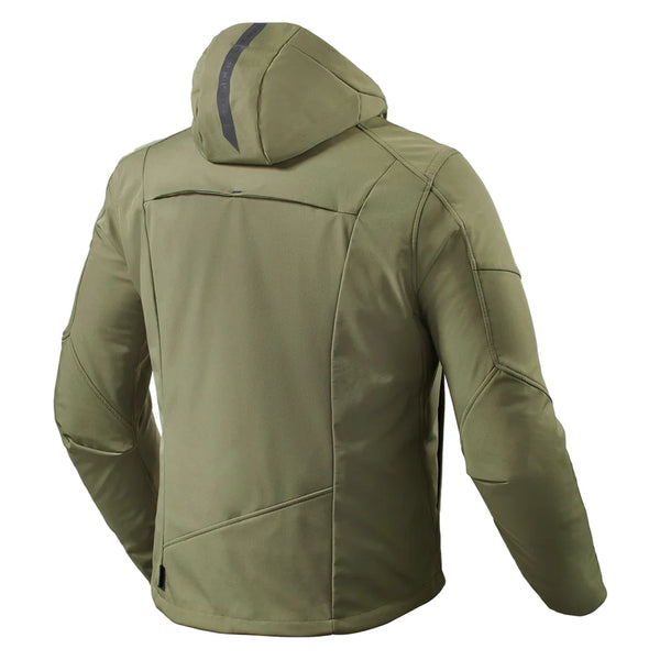 REVIT Afterburn H2O jacket rear view green urban motorcycle jacket 