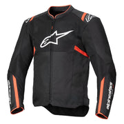 Alpinestars T-SPS Air V2 motorcycle jacket black red fluo front view mesh summer riding jacket Video thumbnail
