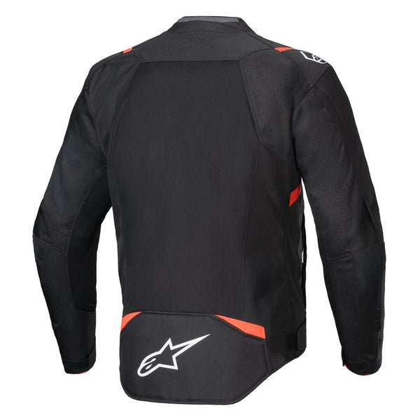 Alpinestars T-SPS Air V2 jacket rear view black red fluo breathable motorcycle jacket