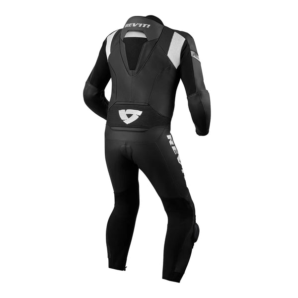 REV'IT! Argon 2 One Piece Motorcycle Racesuit Black and White Rear View