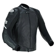 Tuff Gear motorcycle leather armour jacket black sport riding front angle view Video thumbnail