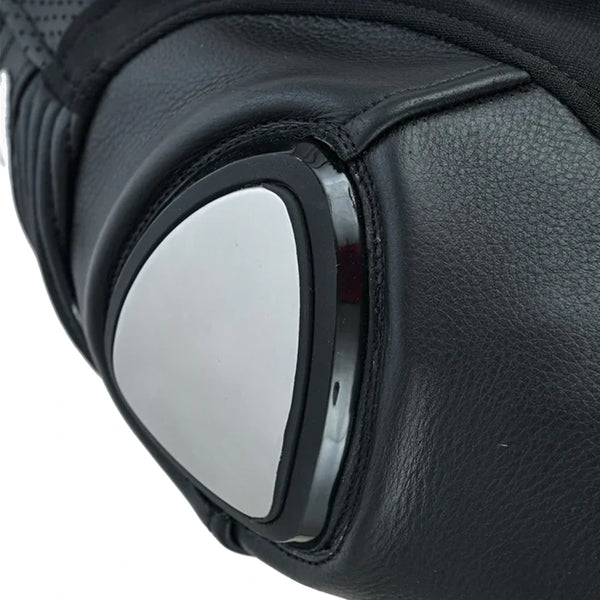 Tuff Gear leather riding jacket shoulder armour protection detail