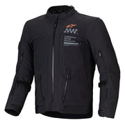 Alpinestars AMT-8 Stretch Drystar XF motorcycle jacket black front view waterproof touring jacket Video thumbnail