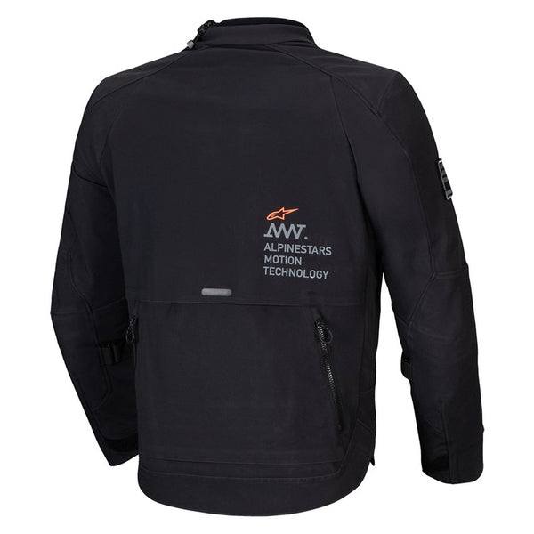 Alpinestars AMT-8 Drystar XF jacket black rear view with reflective detailing