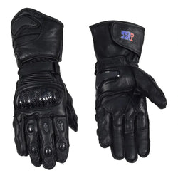 Black Racer | Cowhide Leather Motorcycle Gloves