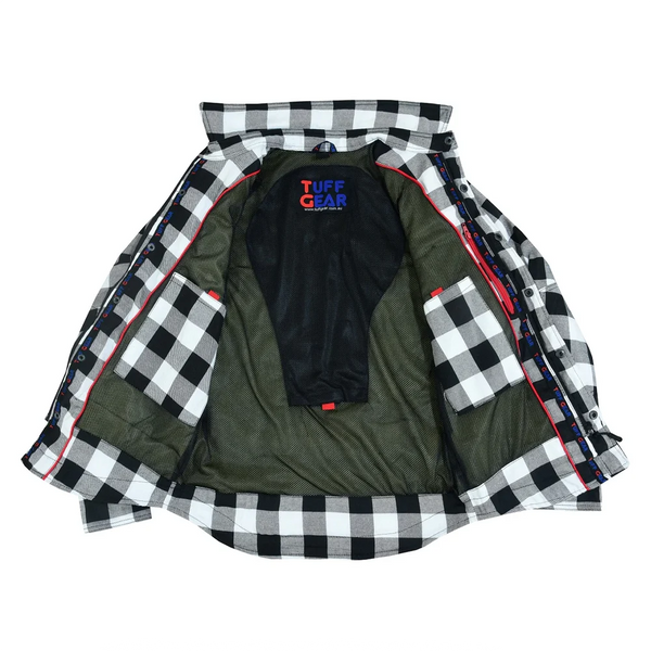 Tuff Gear kevlar shirt interior protective lining and construction