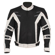 Tuff Gear Blizzard waterproof motorcycle jacket black white front view textile riding jacket Video thumbnail