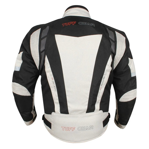 Tuff Gear Blizzard jacket rear view waterproof textile motorcycle riding jacket