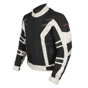 Tuff Gear Blizzard motorcycle jacket angled view black white waterproof riding gear Video thumbnail
