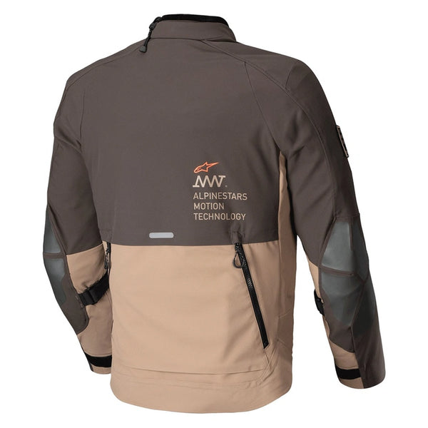 Alpinestars AMT-8 brown Drystar XF jacket rear view breathable touring jacket