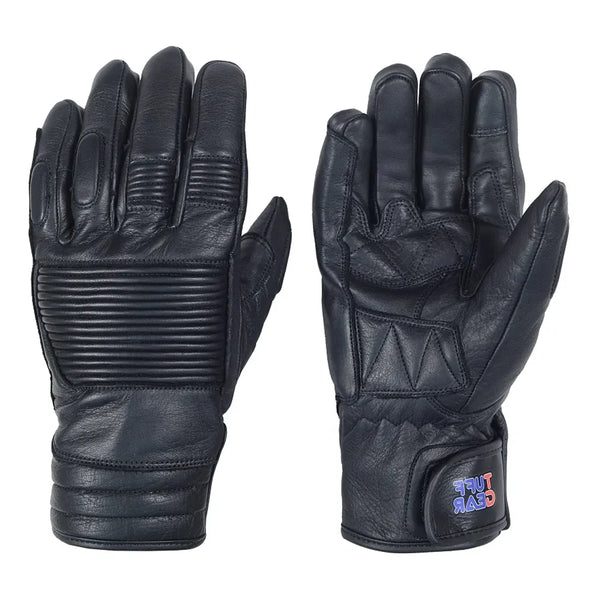 Cafe Racer waterproof and windproof winter motorcycle gloves, front and back view
