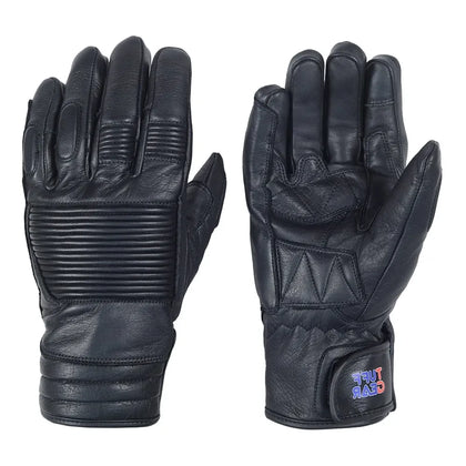 Cafe Racer waterproof and windproof winter motorcycle gloves, front and back view