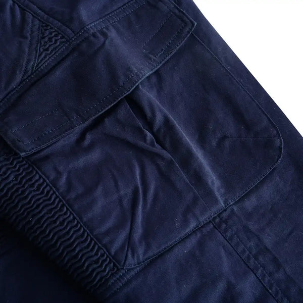 Cargo pocket detail of Tuff Gear motorcycle chino pants