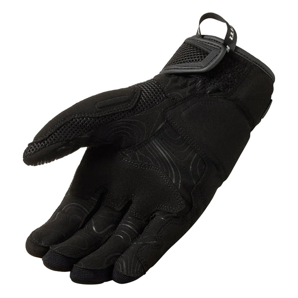REV'IT! Cavern black motorcycle gloves palm view