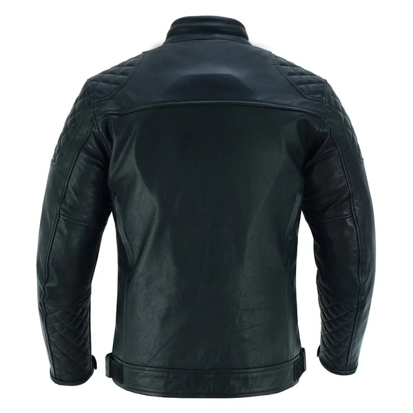 Tuff Gear classic retro leather jacket rear view