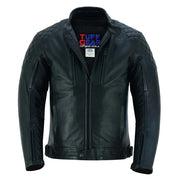 Tuff Gear Motorcycle Leather Classic Retro Jacket - Black Video thumbnail