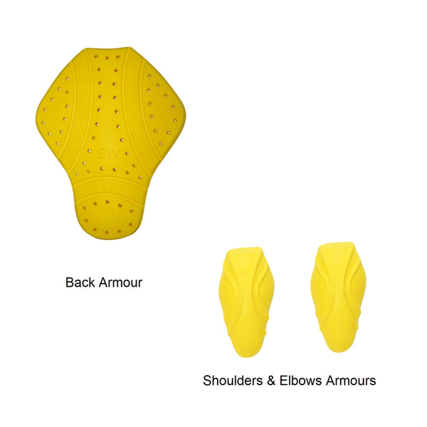 motorcycle jacket CE armour set back shoulder elbow protectors