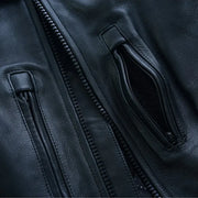 Tuff Gear leather motorcycle jacket chest zipper pocket detail Video thumbnail