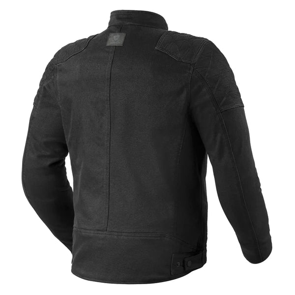 REVIT Dale jacket rear view black minimalist leather motorcycle jacket