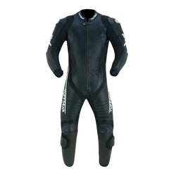 Tuff Gear Motorcycle Cowhide Leather One Piece Racing Suit - Black n White