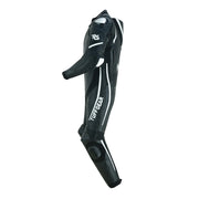 Tuff Gear Cowhide Leather One Piece Motorcycle Racing Suit Black and White Side View Video thumbnail