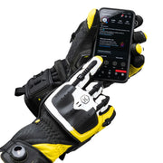 Knox Handroid Gloves MK5 black-yellow motorcycle gloves holding smartphone Video thumbnail