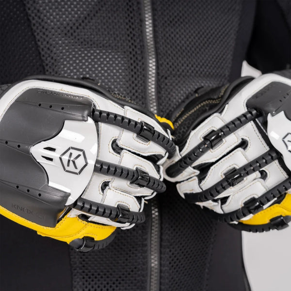 Knox Handroid Gloves MK5 black-yellow motorcycle gloves detail