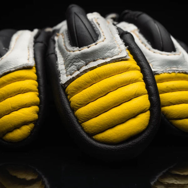 Knox Handroid Gloves MK5 black-yellow motorcycle glove palm padding detail