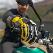 Knox Handroid Gloves MK5 black-yellow motorcycle gloves on motorcycle rider Video thumbnail