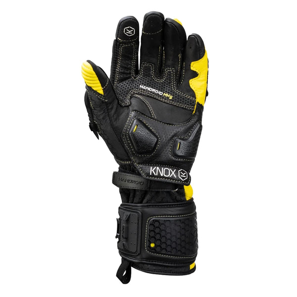 Knox Handroid Gloves MK5 black-yellow motorcycle glove palm view