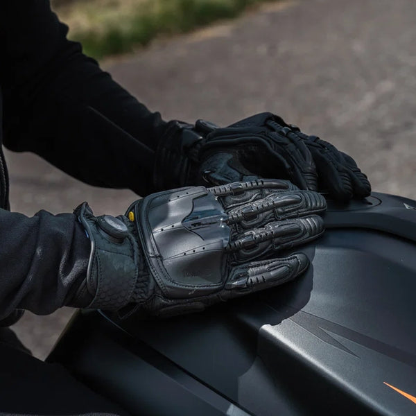 Knox Handroid Pod Gloves MK5 motorcycle gloves on fuel tank
