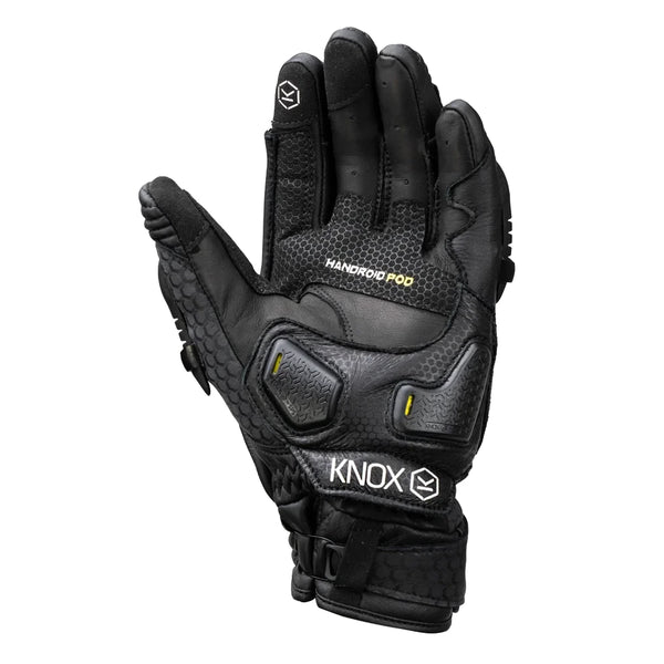 Knox Handroid Pod Gloves MK5 black motorcycle glove palm view