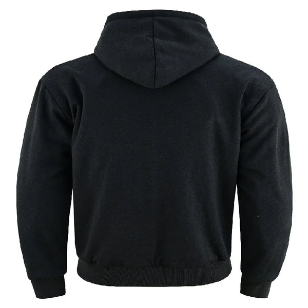 Tuff Gear motorcycle riding hoodie rear view black