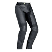 IXON Hawk leather motorcycle pants front angled view in black Video thumbnail