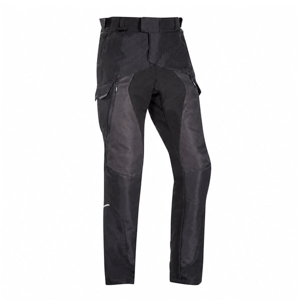 IXON Balder waterproof textile motorcycle pants front view in black